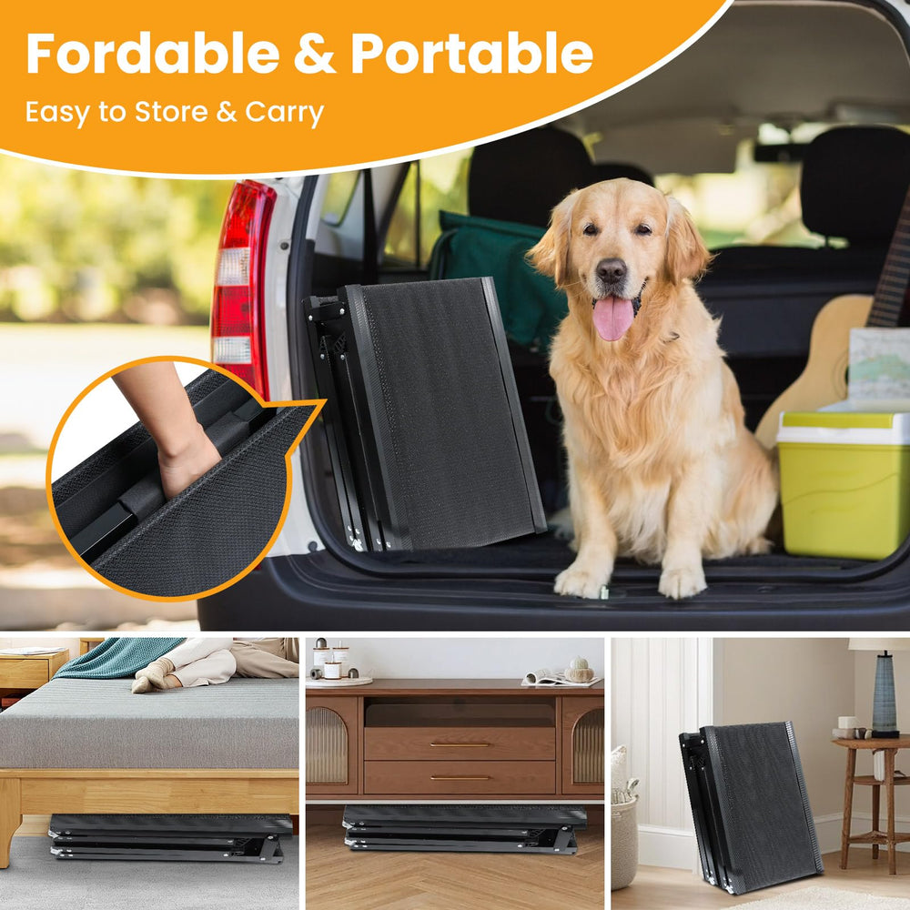 PALATALA dog ramp makes bed or couch access easier for pets.