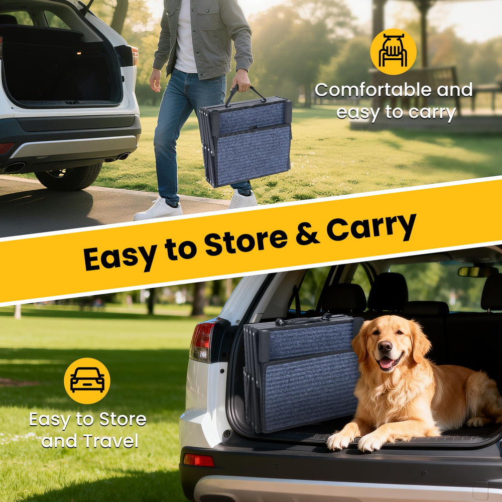 Palatala dog stairs car portable steps with carry handle for travel ease.