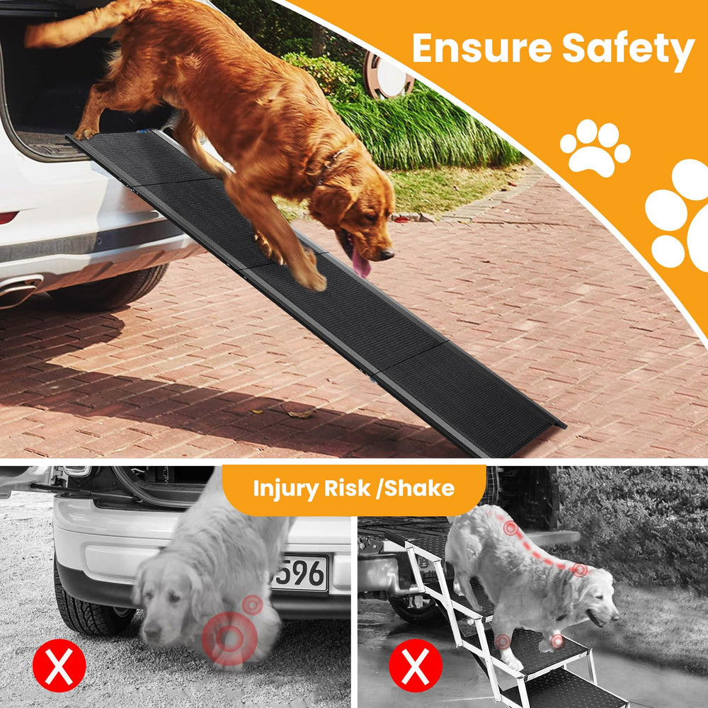 PALATALA folding dog ramp offers compact storage for home and travel.