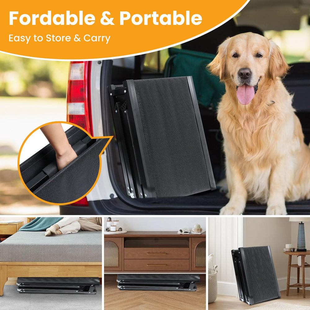 PALATALA lightweight ramp with carry handle for easy portability.