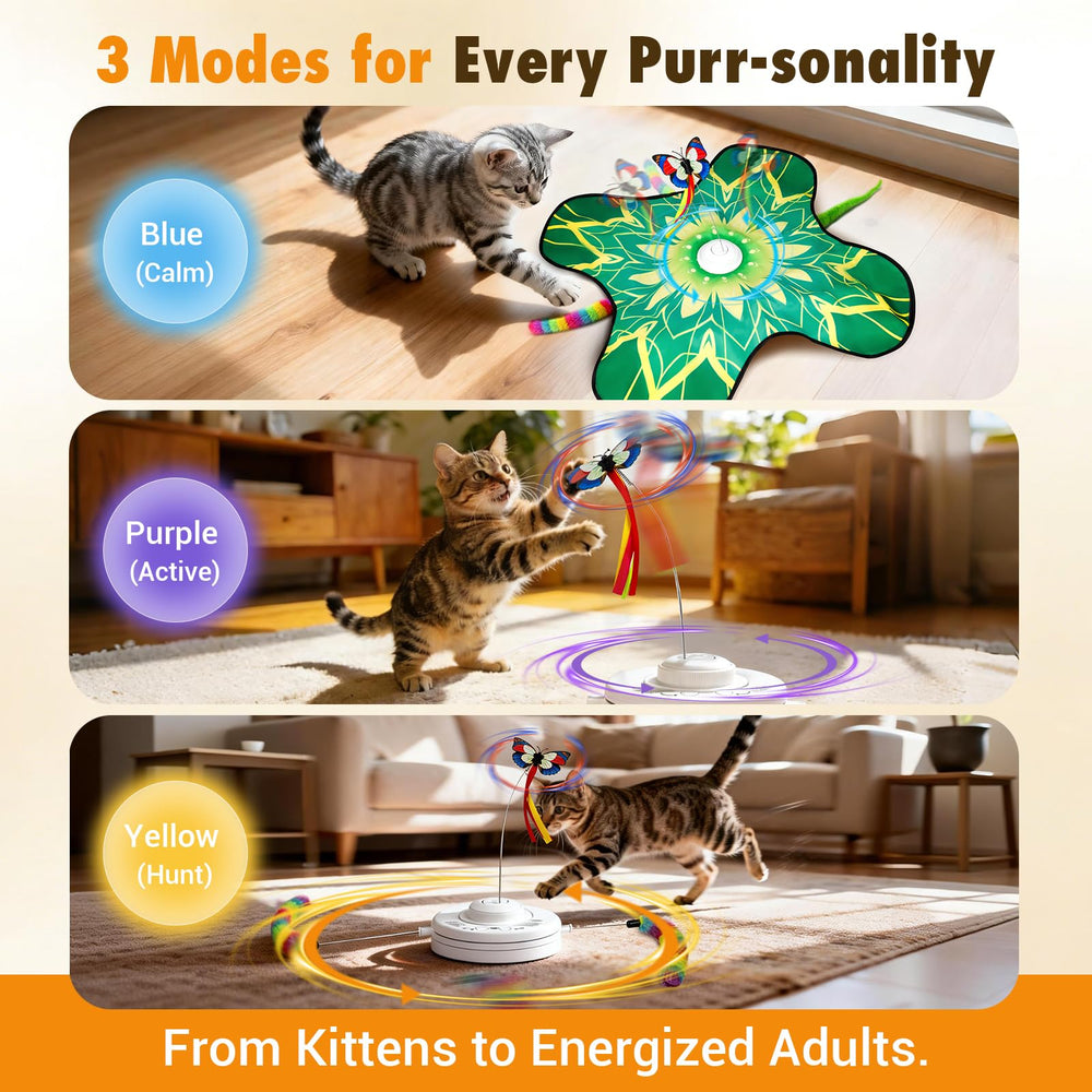 Paleclouds Cat Toy Mat features three realistic prey sounds to spark play.