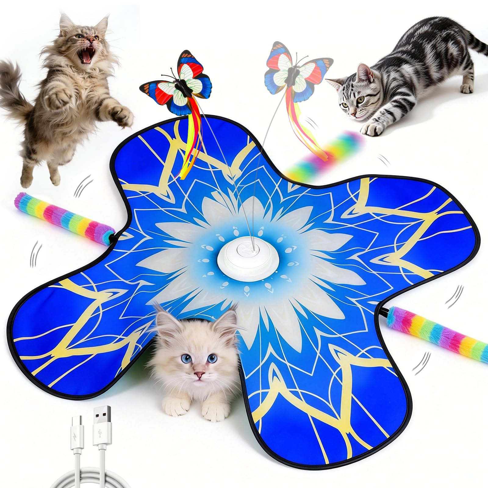 Paleclouds interactive cat toy butterfly brings lively chase fun to indoor play