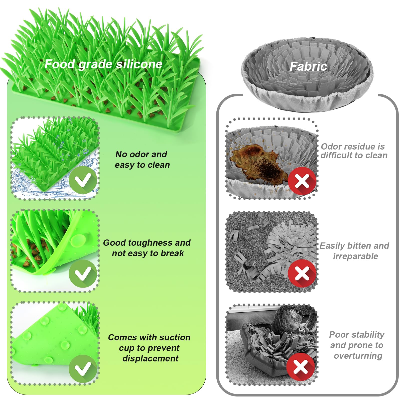 Palksky silicone grass mat close-up grass-detail for stimulating smell.