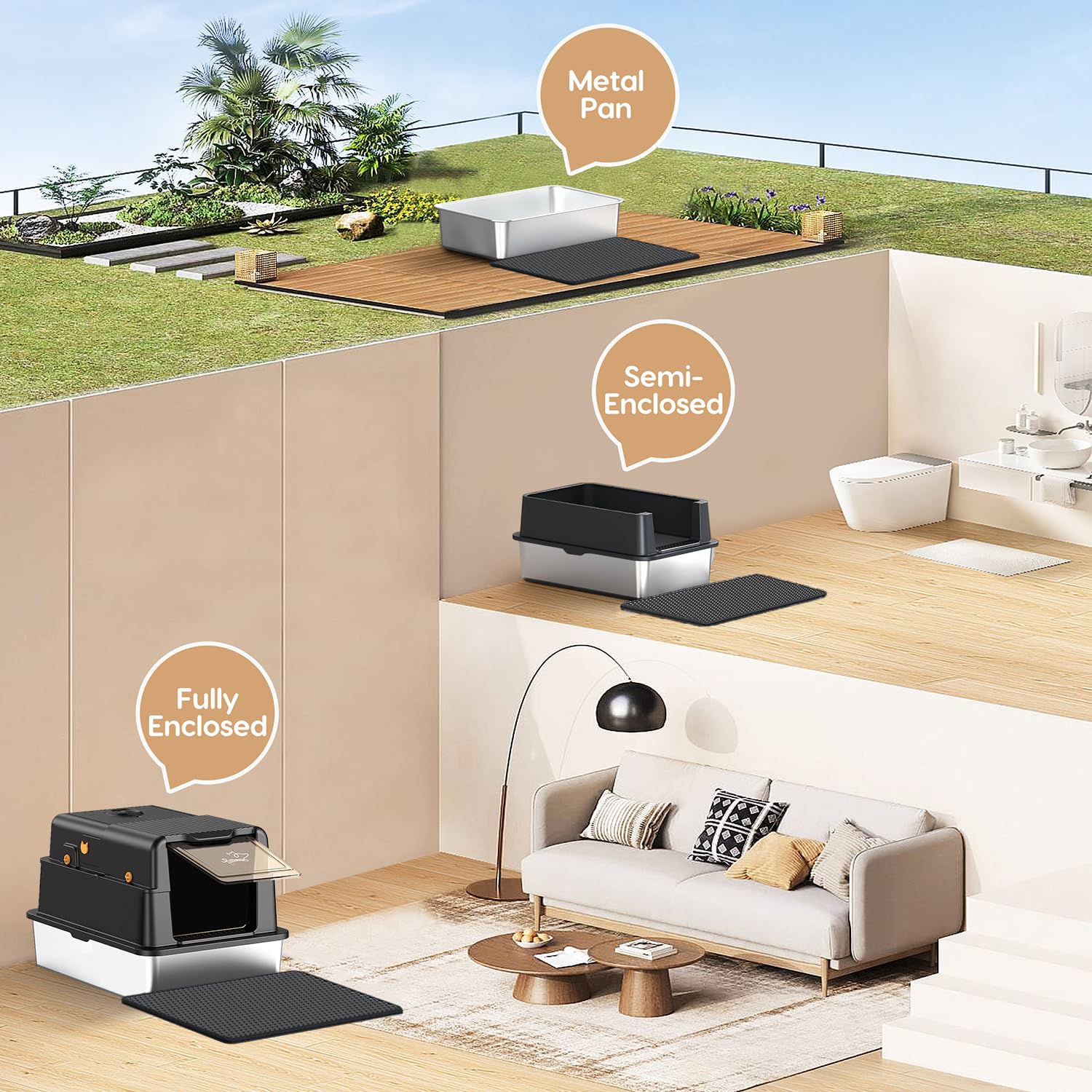 PalNests L8 Max-XXXL durable stainless steel construction resists rust.