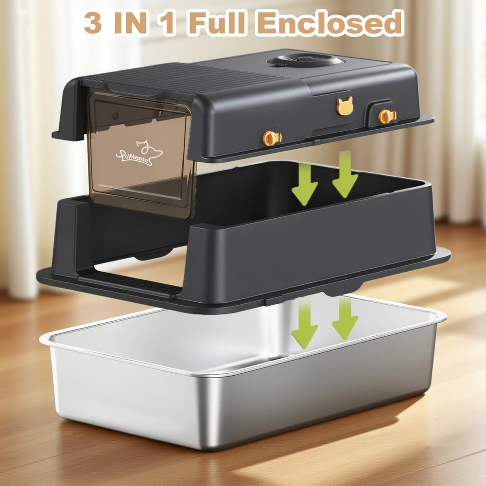 PalNests L8 Max-XXXL two-tier litter mat minimizes tracking.