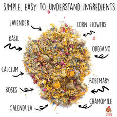 Pampered Chicken Mama nesting herbs basil-oregano offers a fresh scent for hens.