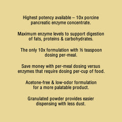 Pan-tenex digestive enzymes for dogs, meal-dosage friendly and efficient
