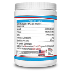 PancreaMax powder being dispensed with spoon for mixing.