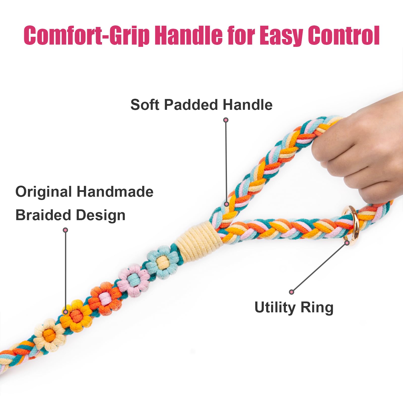 Panda Jianghu 5ft leash suitable for puppies through large dogs for versatile control.