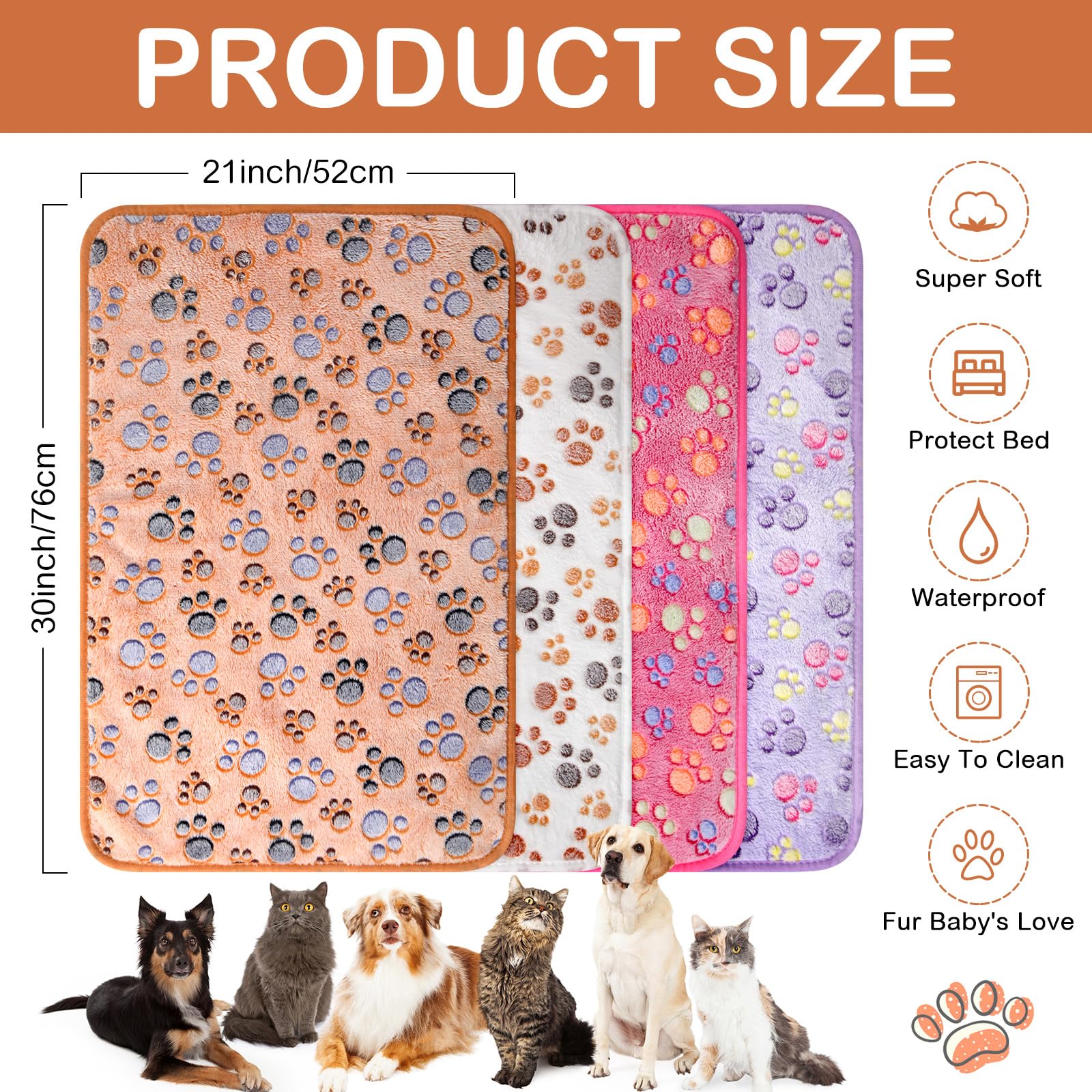 Panelee Hestya paw-pattern blanket brown keeps pets snug in crates