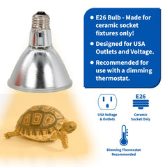 Pangea 50W halogen heat lamp parabolic-reflector concentrates heat for precise basking.