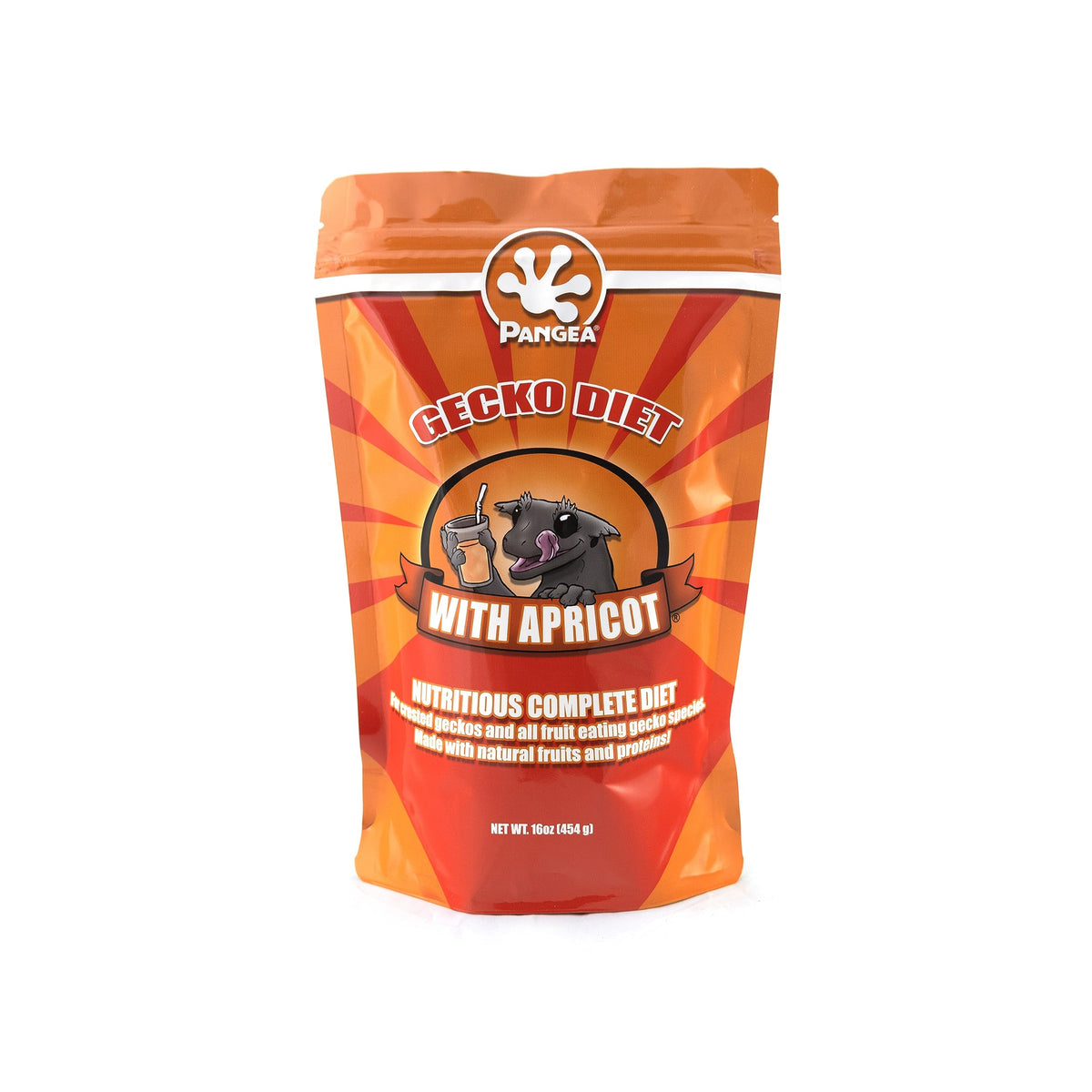 Pangea Gecko Diet with Apricot 1 lb bag for balanced nutrition in fruit-eating geckos