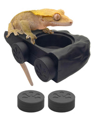 Pangea silicone gecko feeding ledge with magnets secures food dish through glass