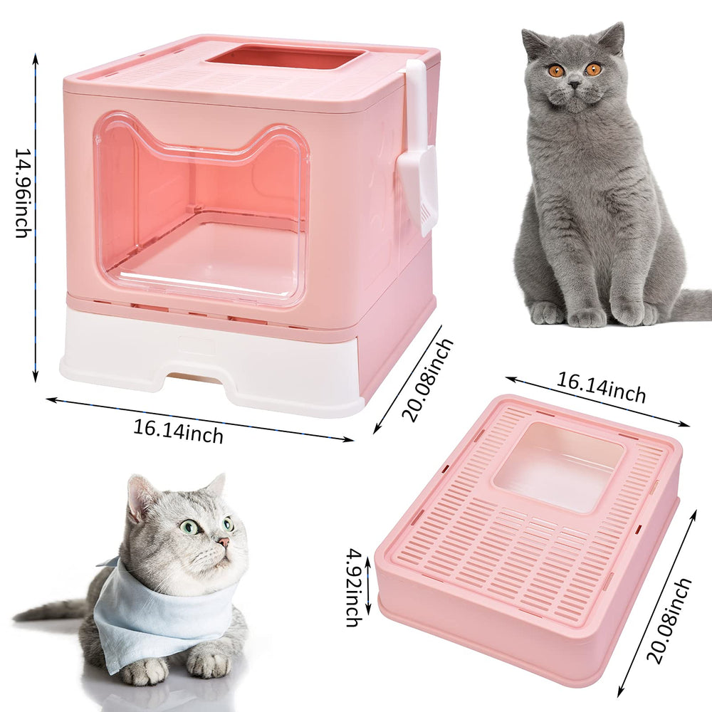 Panghuhu88 top-entry cat toilet with lid holes to reduce litter scatter