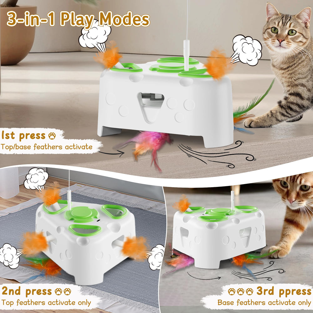 PANRIO 3-in-1 cat toy flying bird wand encourages indoor exercise.