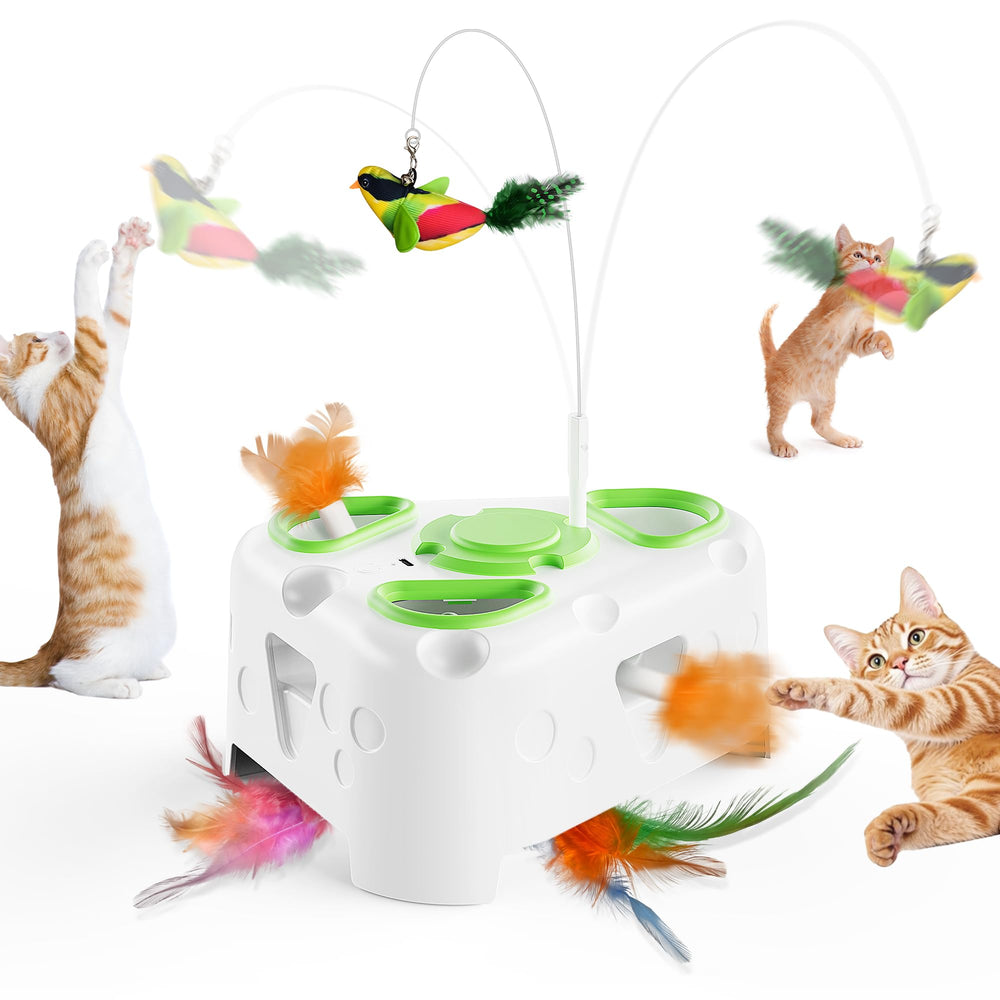 PANRIO 3-in-1 cat toy mole-feeder base engages kittens with puzzle play.