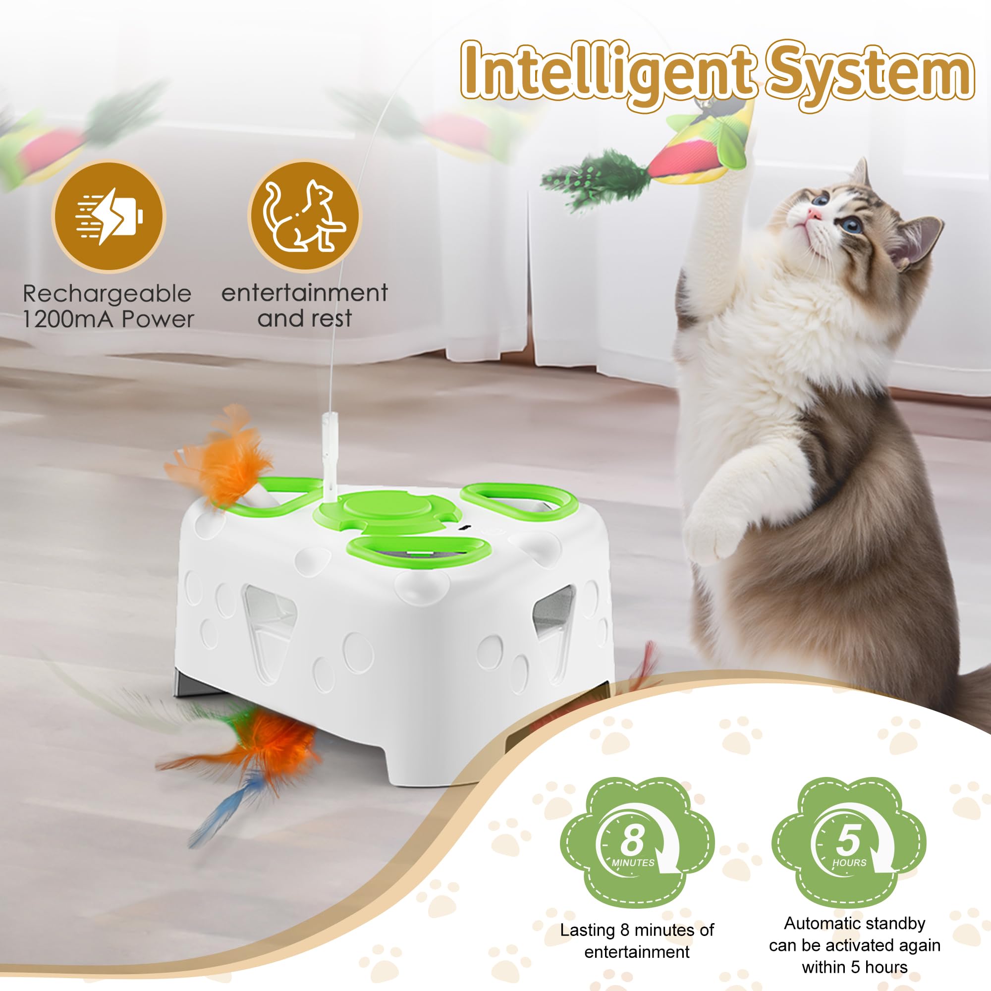 PANRIO 3-in-1 cat toy safe materials with rounded edges for peace of mind.