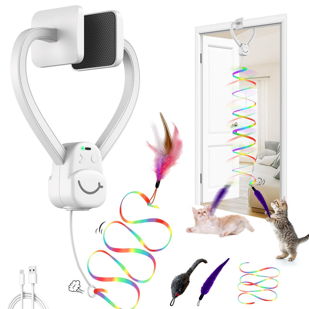 PANRIO door-frame clip-on toy for indoor cats promotes interactive play.