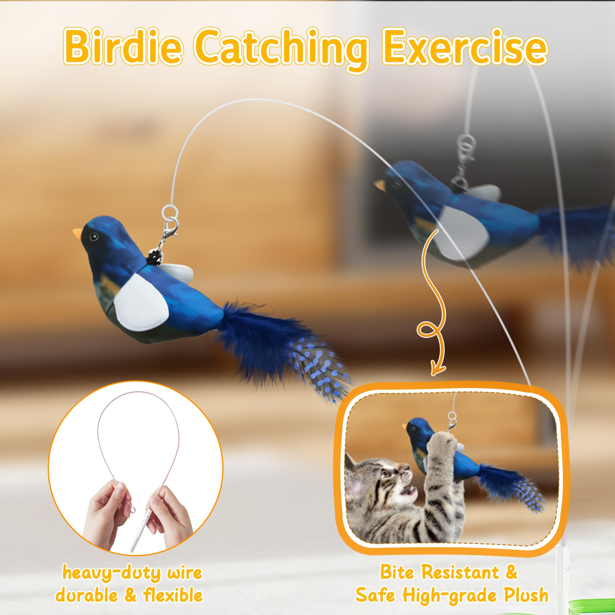PANRIO flying bird wand toy for indoor interactive activity
