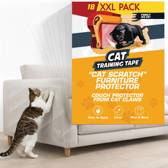 Panther Armor cat scratch protector sheets on a sofa provide invisible protection against claws.