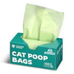 Panther Armor cat litter bags in pack-front view highlighting mess-free disposal.