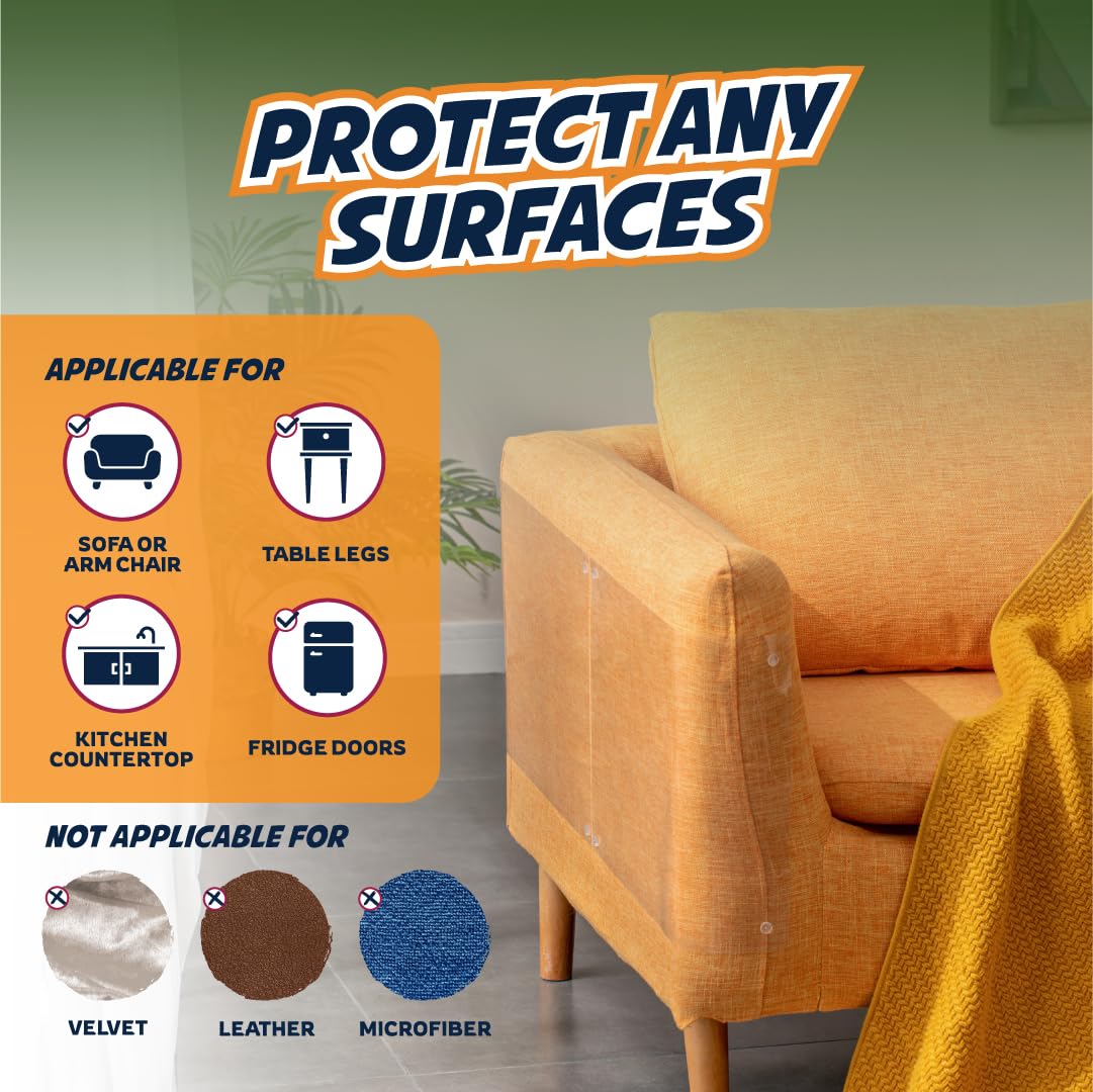 Panther Armor corner coverage protects sofa edges from common scratching.