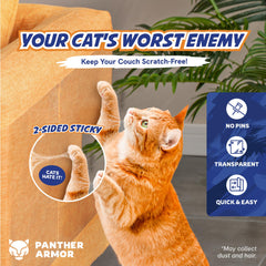 Double-sided tape setup for quick, cat-training protection on furniture