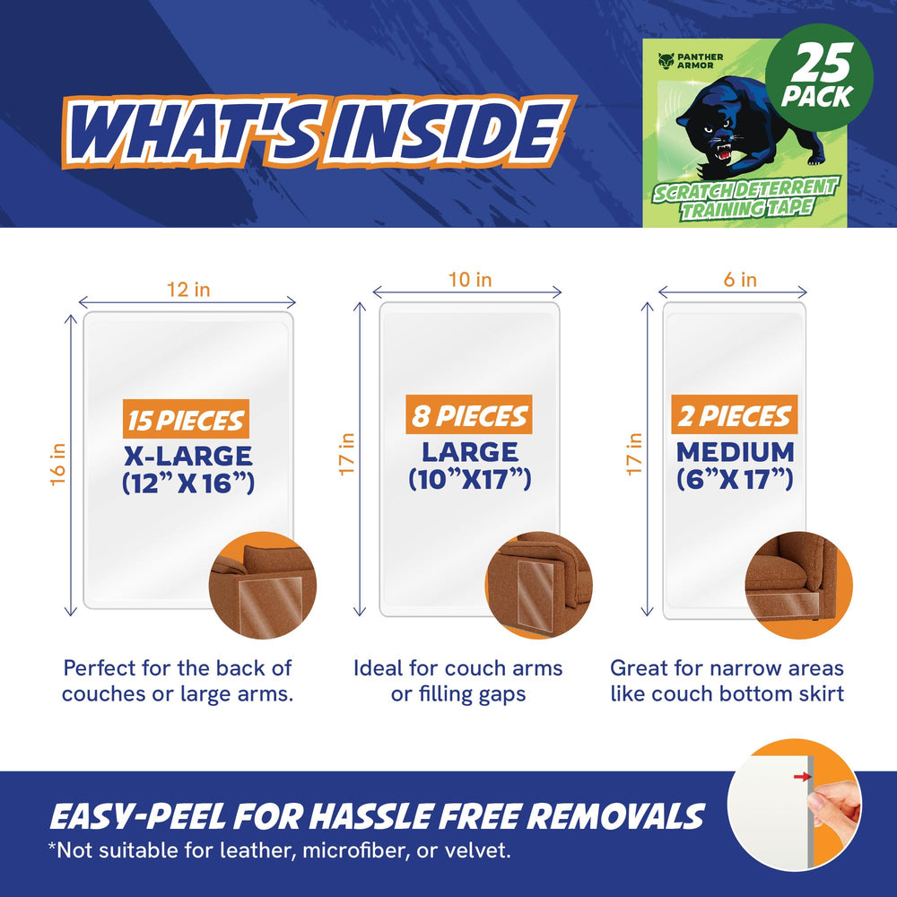 Panther Armor peel tabs enable quick setup on fabric surfaces.