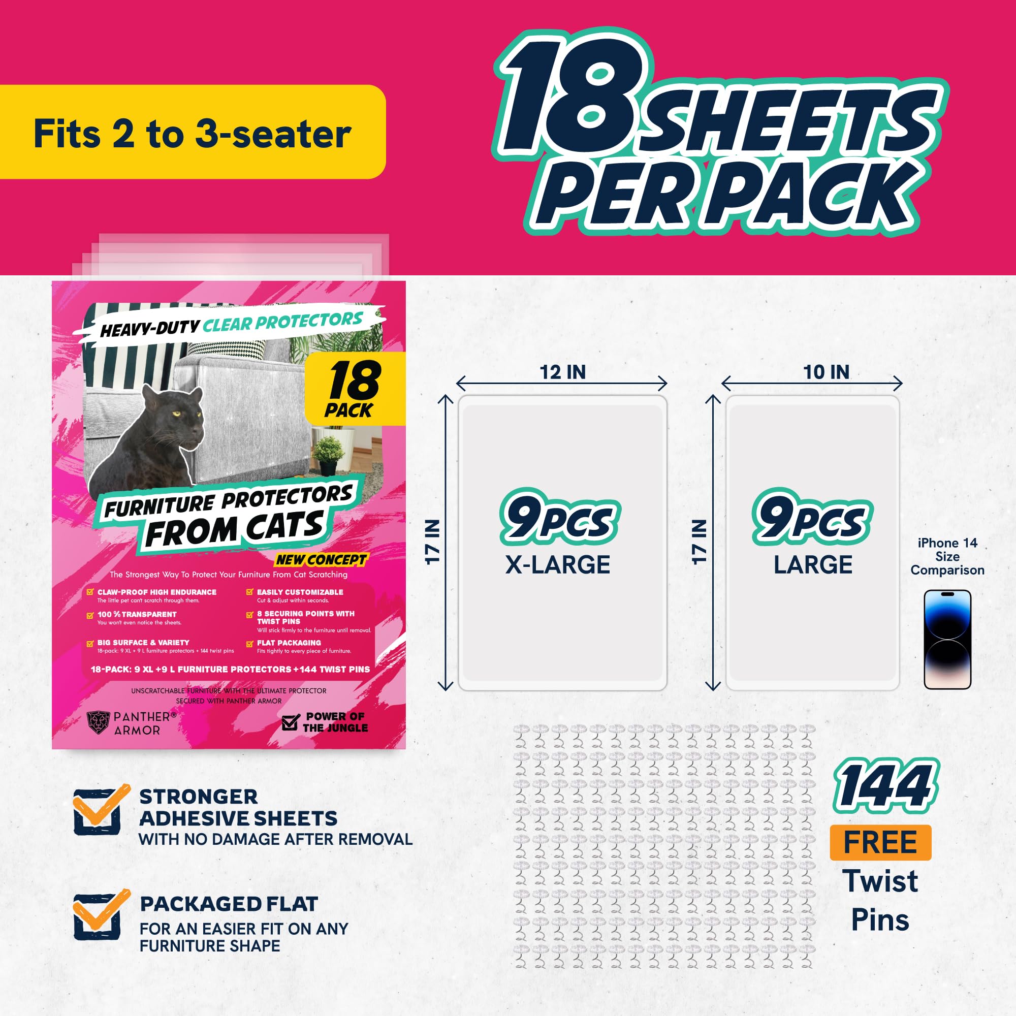 Panther Armor hand-washable sheets simplify cleaning.