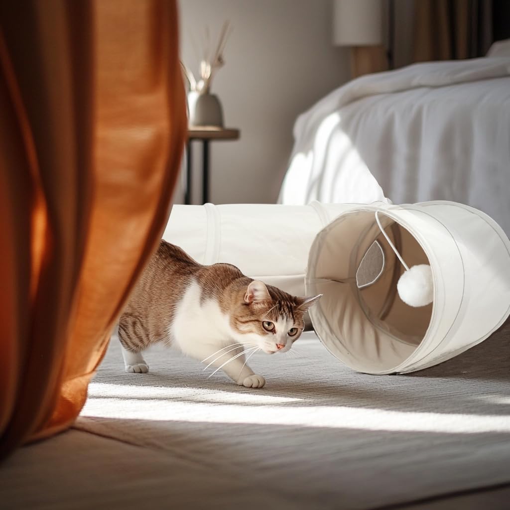PAOPO cat tunnel placed indoors for versatile play
