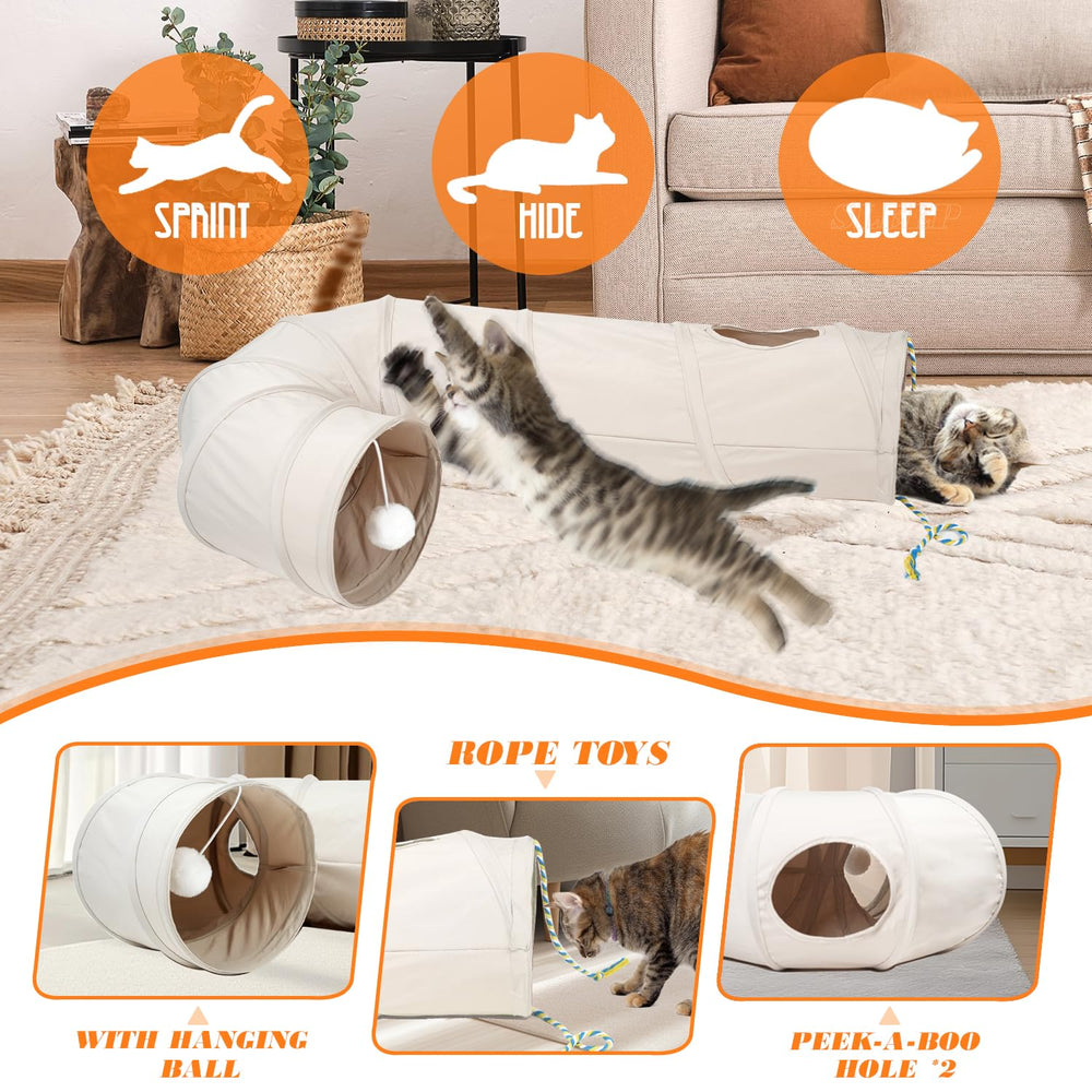 PAOPO cat tunnel peephole invites peek-a-boo fun
