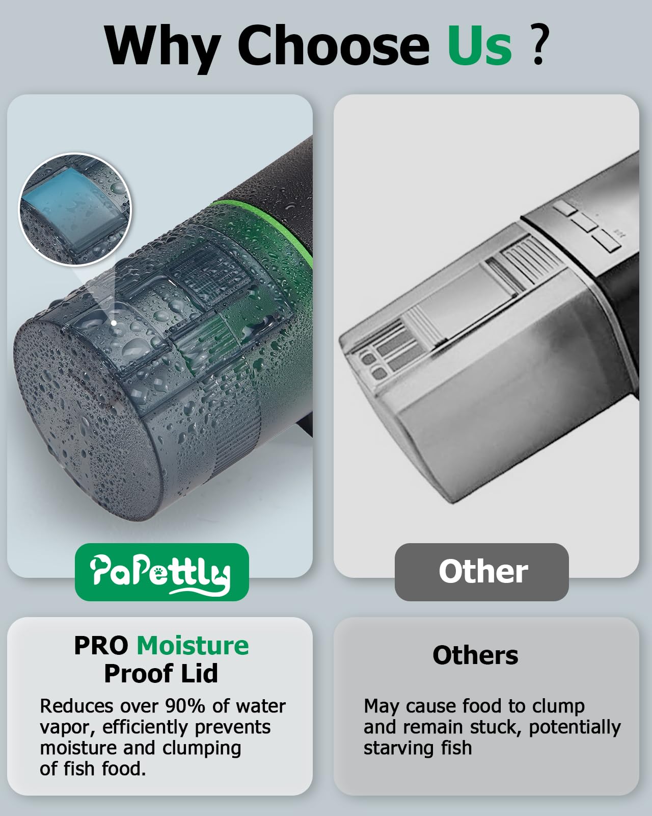 Papettly clamp mount attaches securely to tank rim