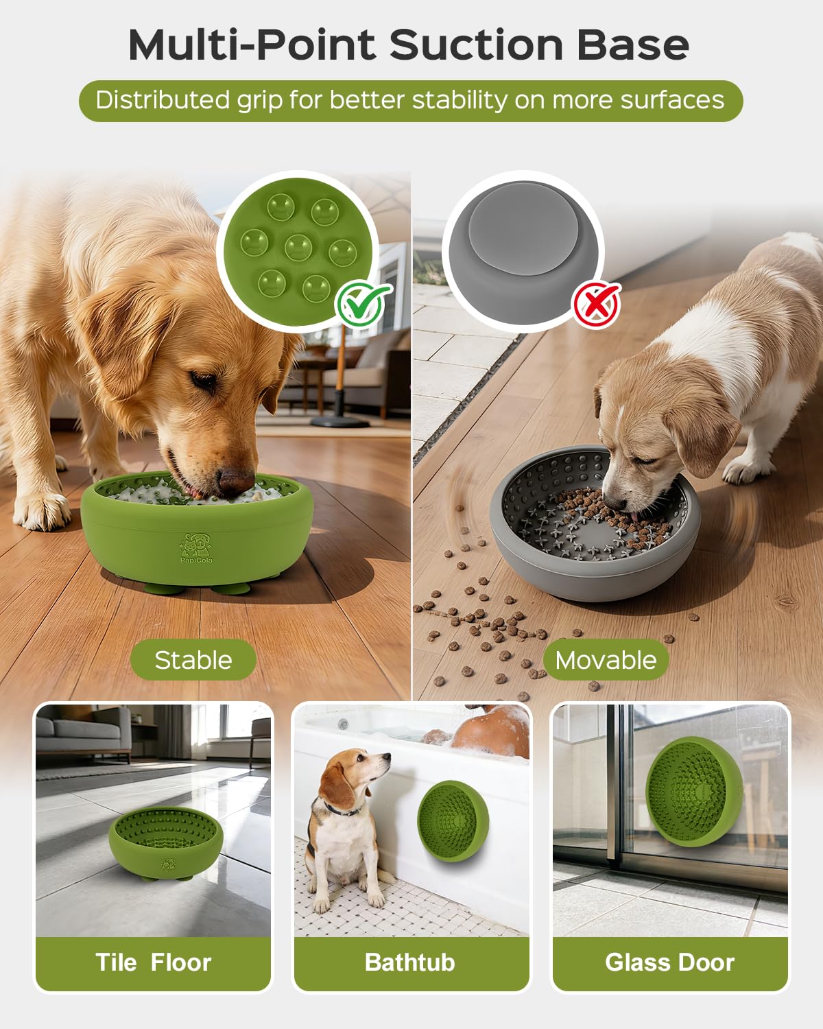 PapiCola dishwasher-safe lick bowl for quick cleanup