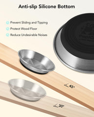 PapiCola non-slip silicone base keeps bowls secure during feeding.