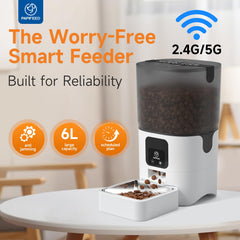 PAPIFEED 6L food storage tank keeps dry meals fresh for scheduled servings.