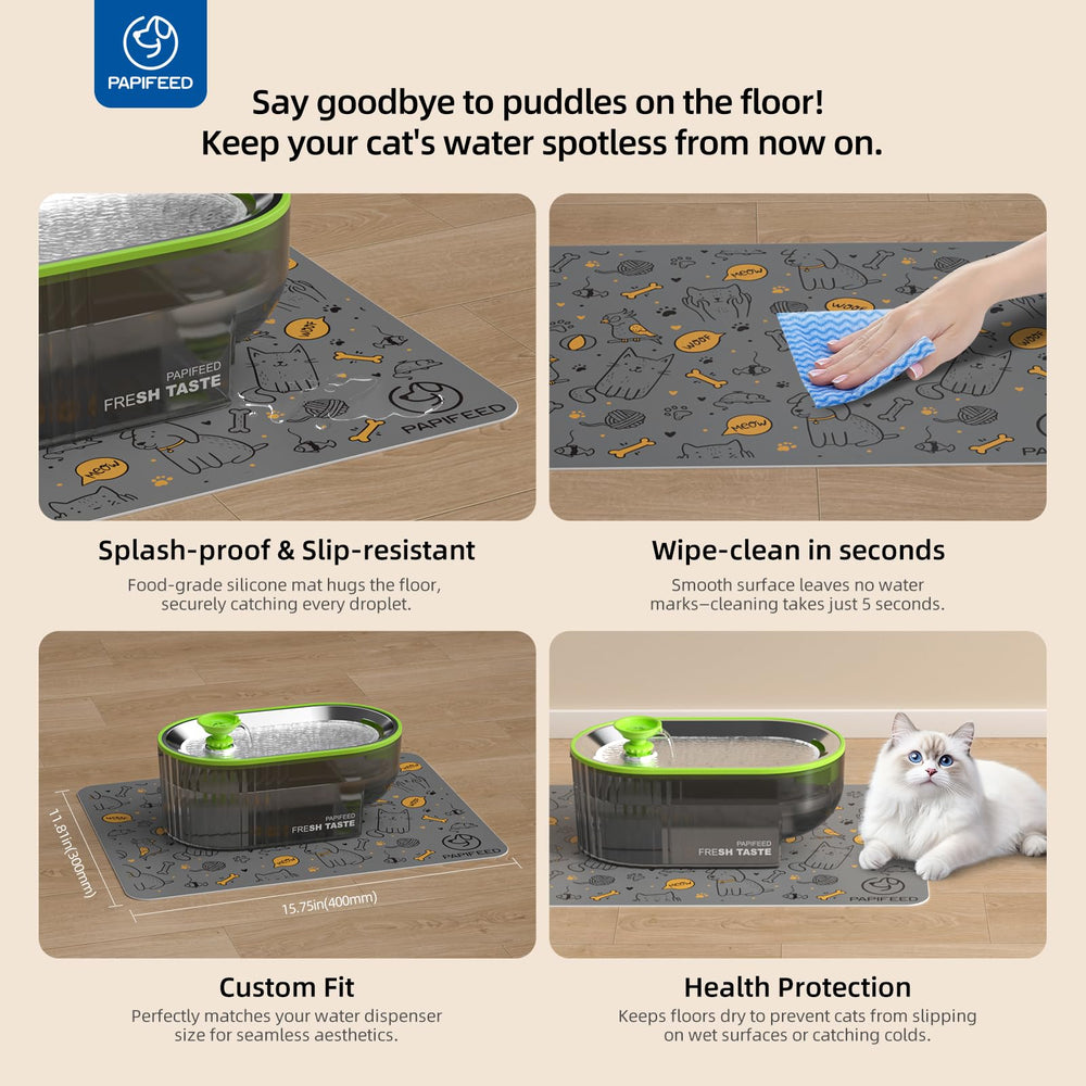 PAPIFEED silicone mat and accessories streamline setup and keep surfaces dry