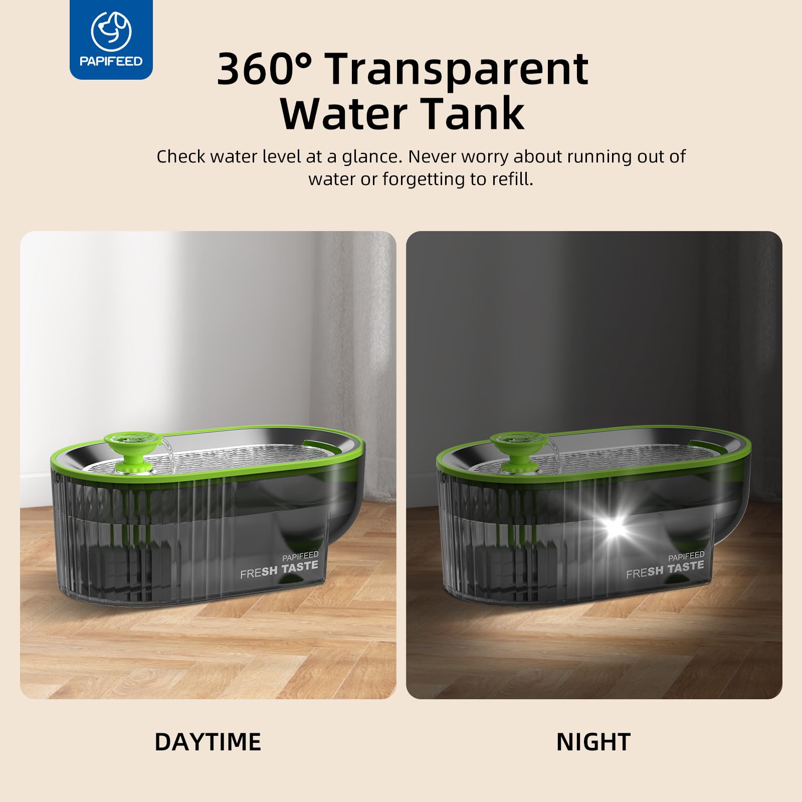 PAPIFEED quiet operation under 30 dB ideal for bedrooms and shared spaces