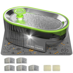 PAPIFEED cat water fountain stainless steel close-up shows durable design for hydration