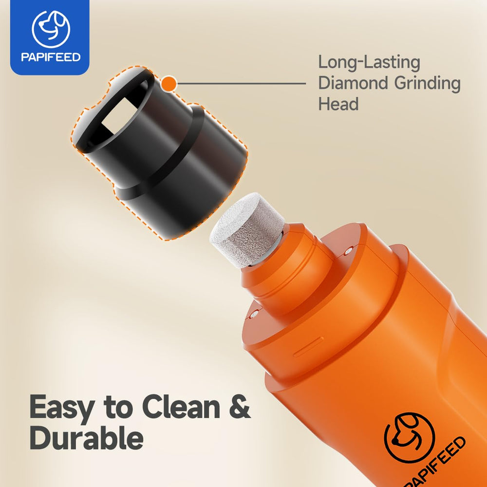 PAPIFEED compact orange body is easy to hold during grooming.