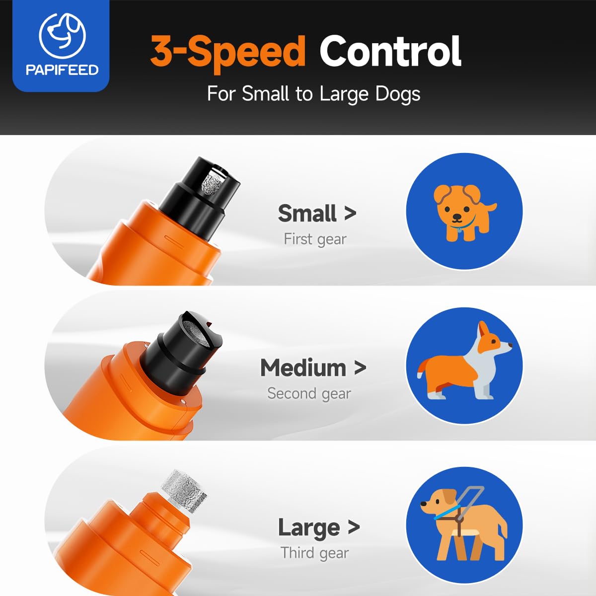 PAPIFEED diamond grinding head delivers smooth, snag‑free nails.