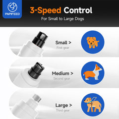 PAPIFEED ultra-quiet operation keeps pets relaxed during grooming