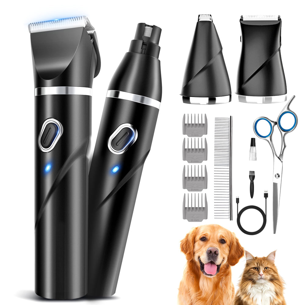 PAPMINI 4-in-1 grooming kit with interchangeable heads for full-body grooming.