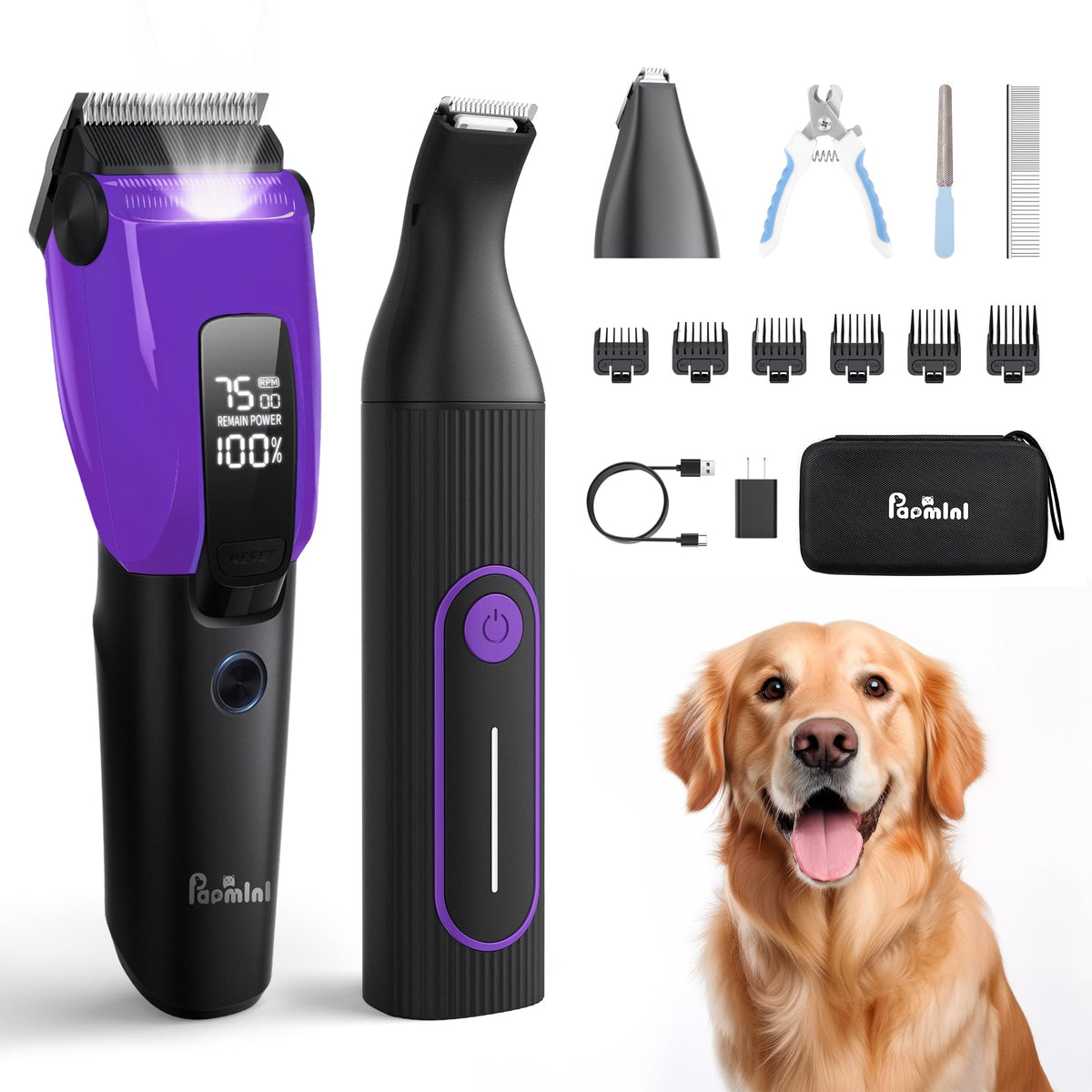 PAPMINI clipper front view for thick coats with smooth glide.