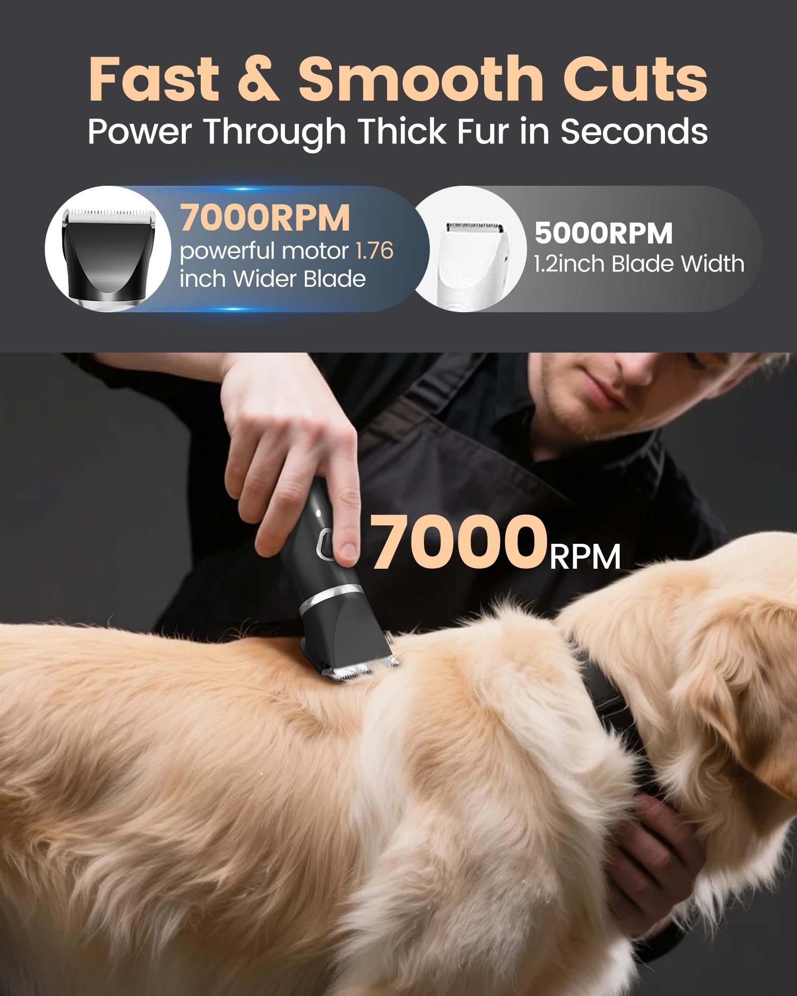 PAPMINI compact small cutter head for detailed trimming around face and paws.