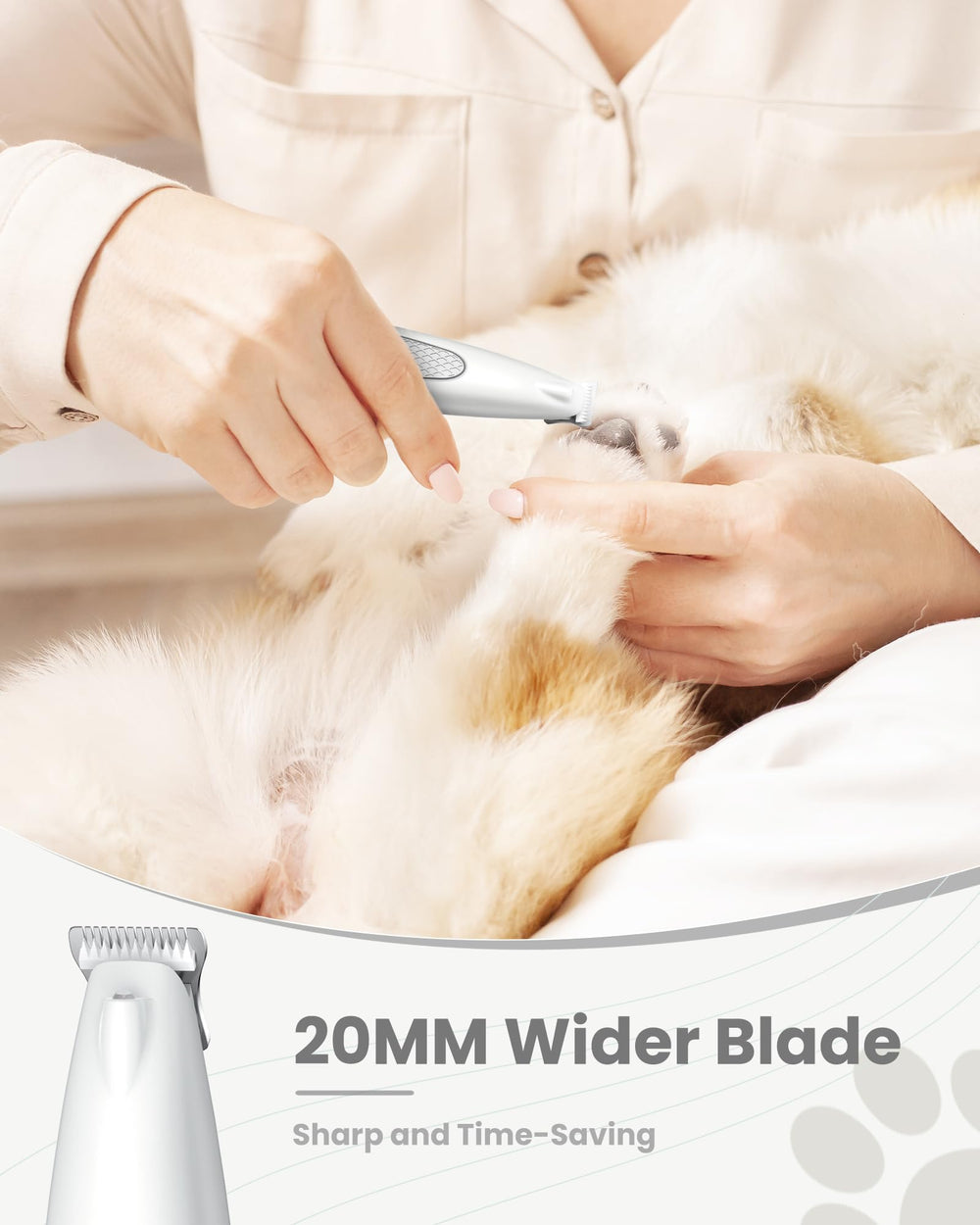PAPMINI trimmer with ceramic and stainless blades for small-area trimming