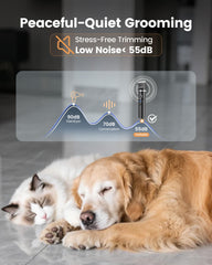PAPMINI low-noise operation keeps anxious pets calm during grooming.