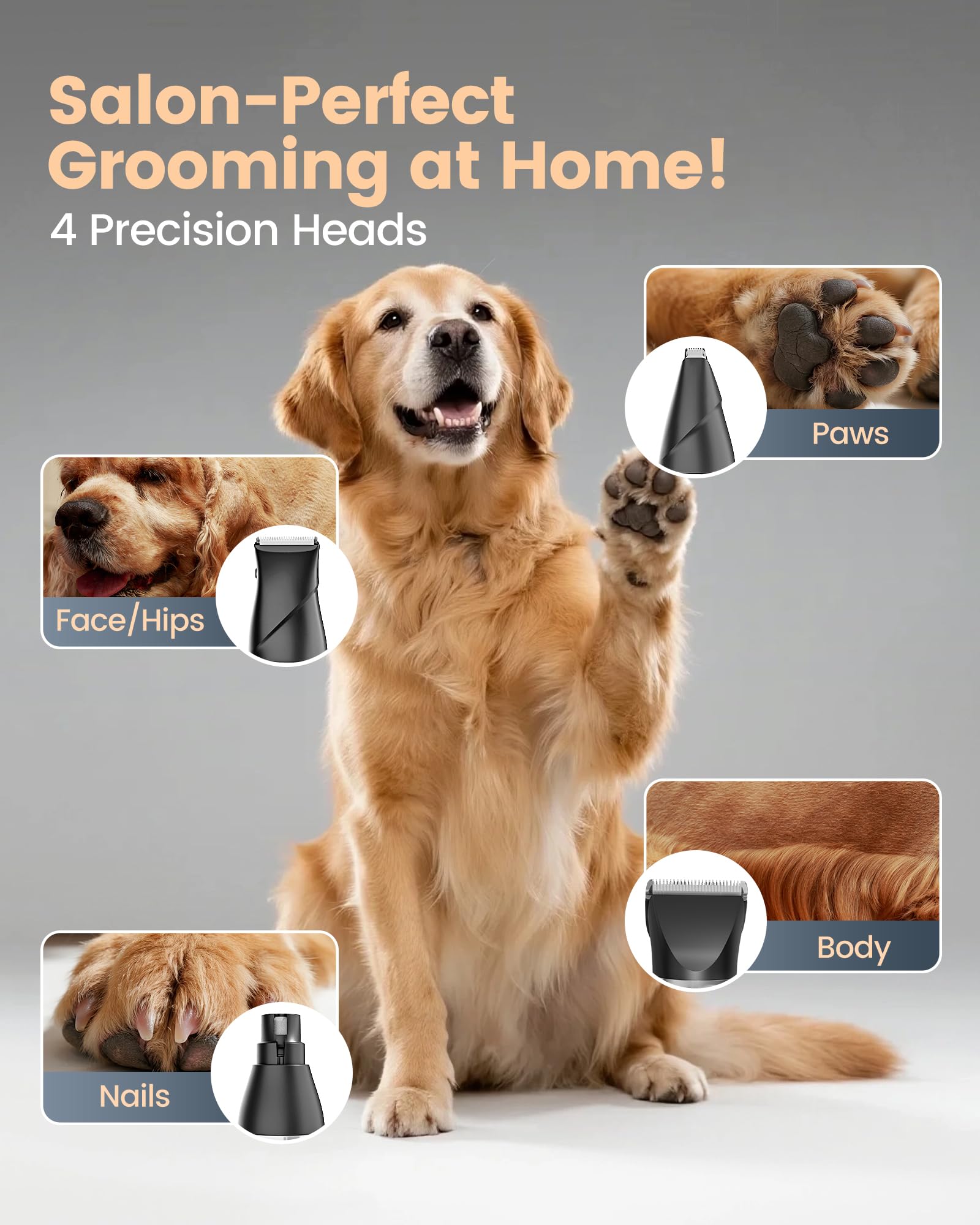 PAPMINI nail grinder and trim head for precise paw and nail care.