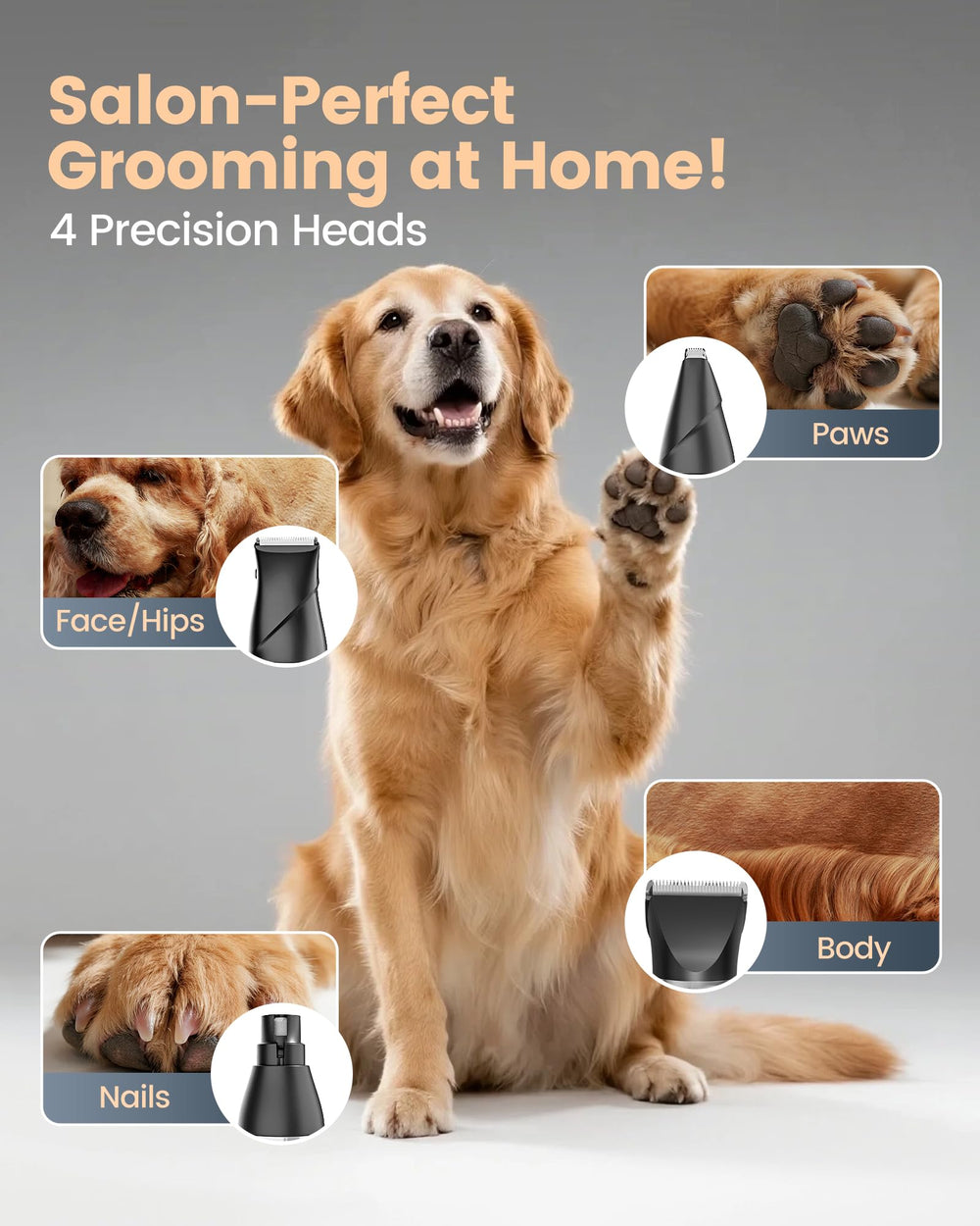 PAPMINI nail grinder and trim head for precise paw and nail care.