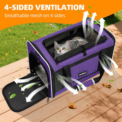 Locking zippers keep pets secure inside PAPZER 600D Oxford fabric.