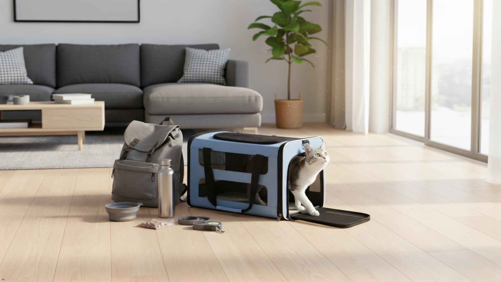 PAPZER cat carrier secure locking zippers prevent curious pets from opening